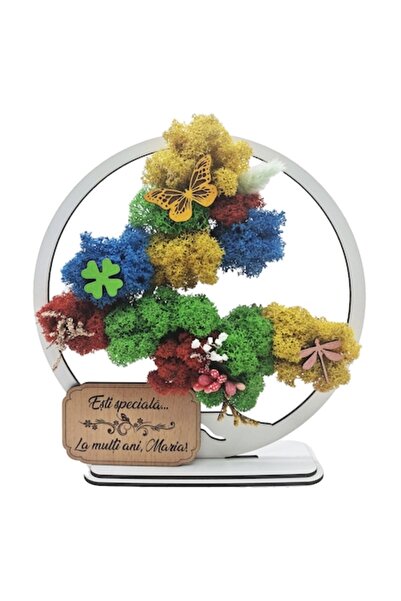 OEM Decorative Painting - Bonsai with Stabilized Lichens and Decorative Accen...