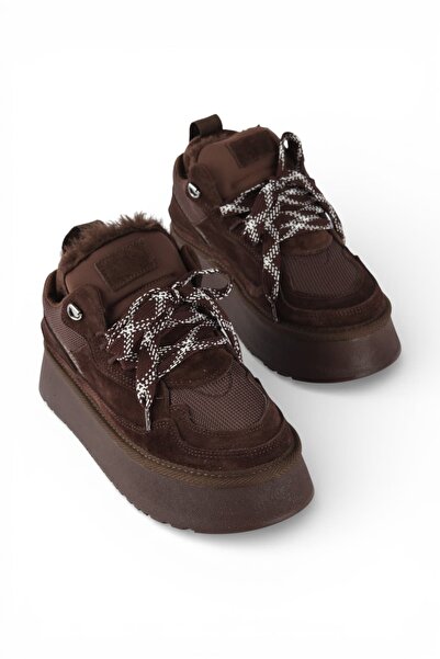 luuq shoes Puffy Genuine Leather Suede Women's Platform Sneaker