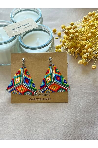 hand shey Renk Mührü - Miyuki Boncuk Küpe | El Yapımı | Çelik Aparatlı