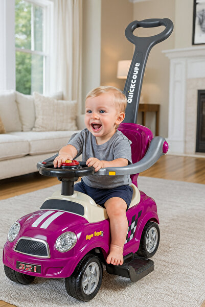 LEAN Masinuta de impins Ride On cu maner pentru parinte – Model Coupe – Mov