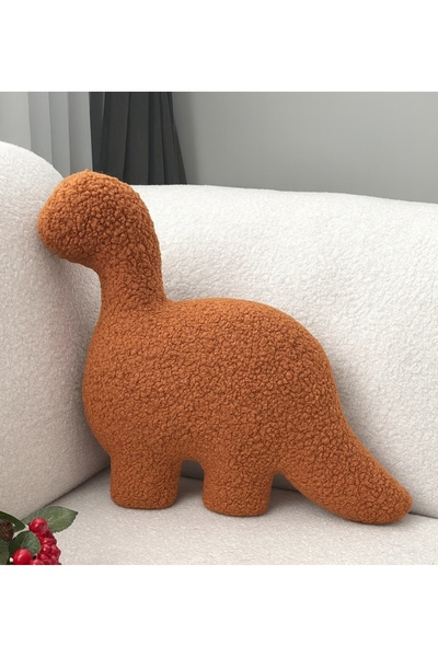 zabonti home Dino Yastık Kahverengi Kırlent Tedy Dekoratif Yastık Yılbaşı Noel
