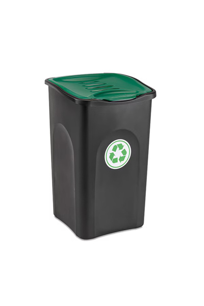 Stefanplast Cos pentru colectare separata Stefanplast, 50 L, EcoGreen, Capac verde