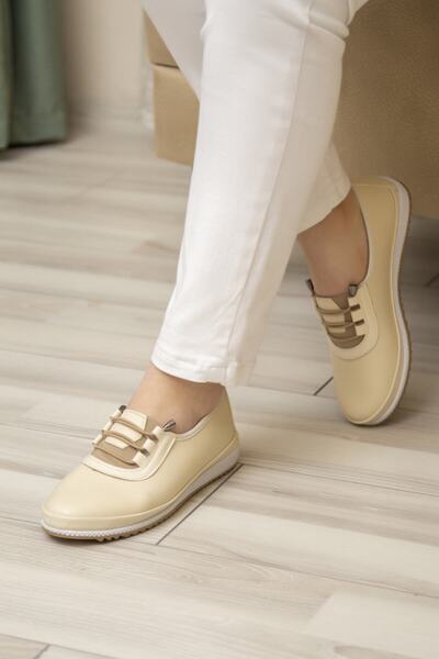 Ewen Tomm أحذية راقصة باليه نسائية يومية ناعمة لتقويم العظام برباط على الجلد