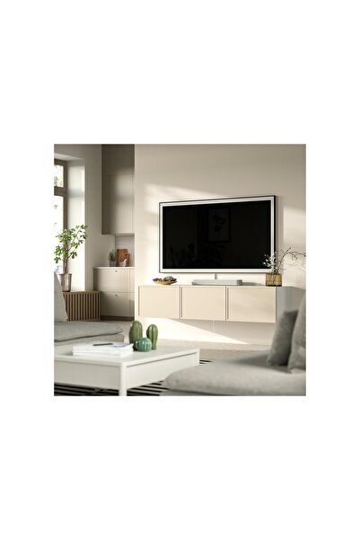 IKEA tv sehpası, beyaz-bej, 180x42x38 cm