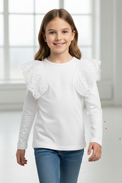 Neva Baby Boutique Girls' Long Sleeve Holiday Blouse with Black and White Col...