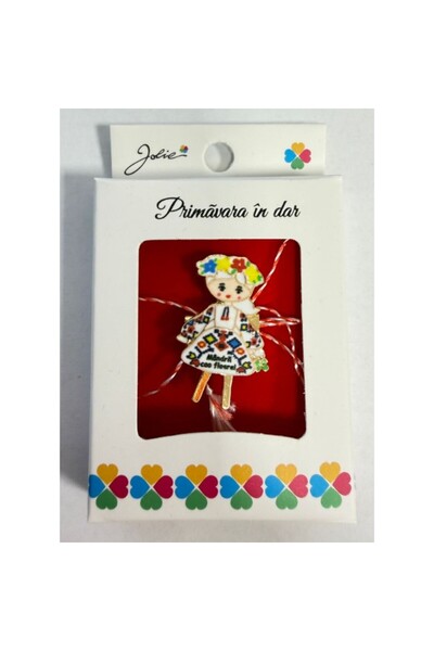 Flippy Martisor Brosa Mica in Cutie, Dimensiune Brosa 2.5-3 cm, Material Meta...