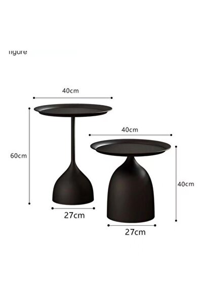 iron candy طاولتان متداخلتان معدنيتان، 60 سم + 40 سم، طقم طاولات قهوة جانبية ...