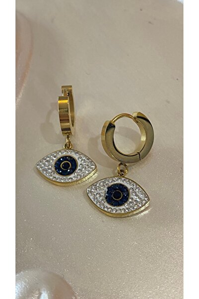 SELUVİA Women's 316L Stainless Steel Zircon Stone Evil Eye Dangle Earrings