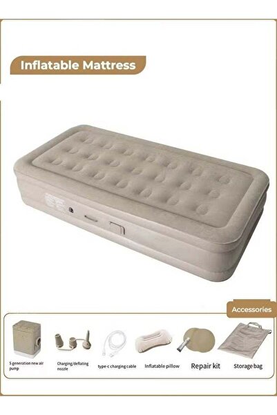 Generic Portable Inflatable Air Mattress with Built-in Electric Pump – Water-Resistant Sleeping