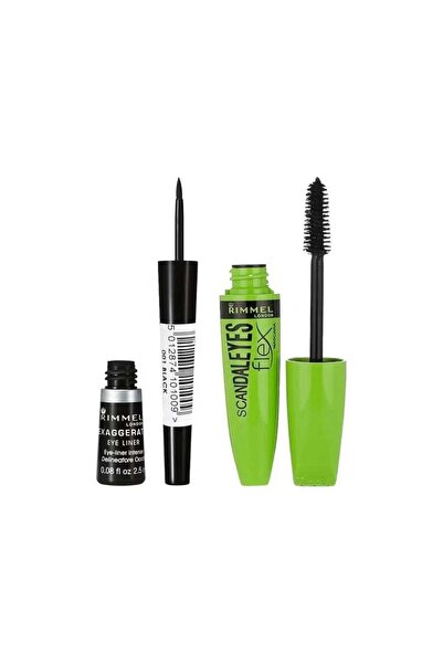 Rimmi مجموعة سكاندال آيز فليكس + ماسكارا و محدد عيون سائل