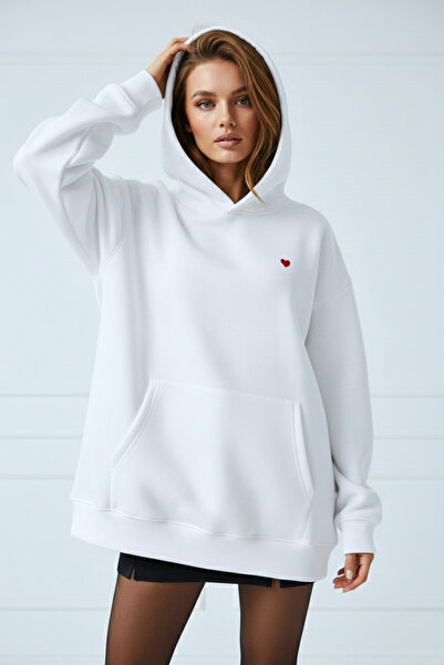 GUARAZ Hanorac unisex din material moale supradimensionat cu fleece în interi...