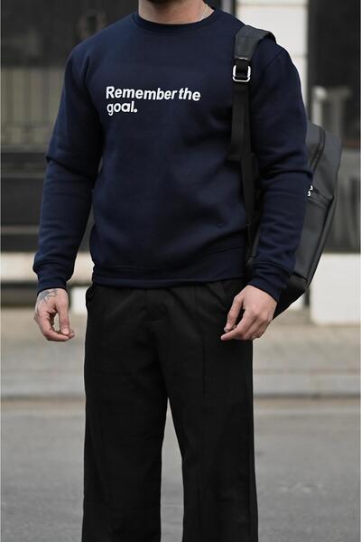 MayaCloset Discipline Printed Blue Unisex Fleece Sweatshirt – Crew Neck, Regular Fit