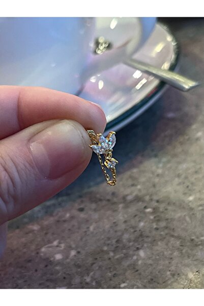 denizden silver Zincirli Lotus gümüş piercing