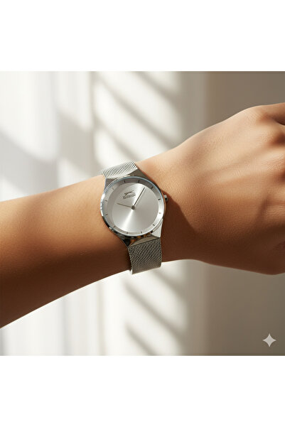 Slazenger Kadın 34 mm Çelik Kasa Gri Hasır Kordon Gri Kadran Analog Kol Saati