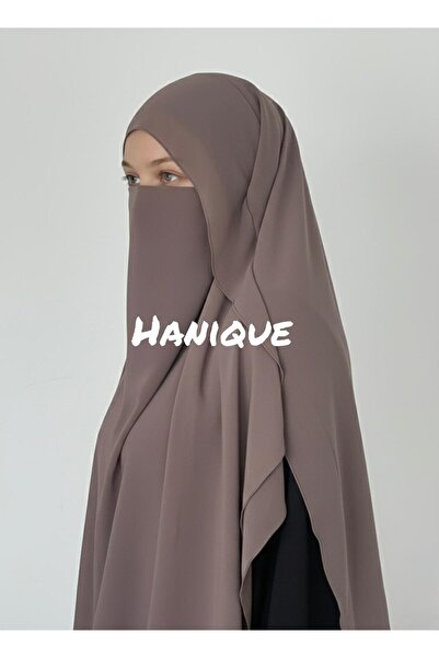 HANİQUE شال شيفون مينك بطبقتين - شال جاهز - شال عملي - شال الحج والعمرة - غطا...