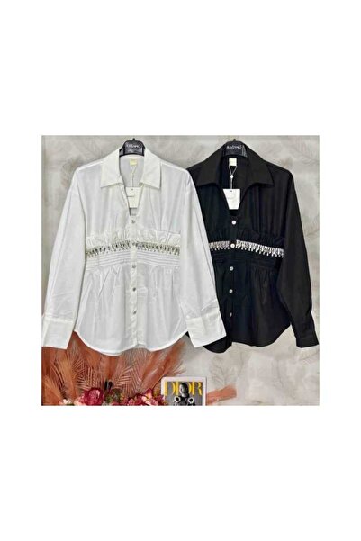 OEM SHIRT WITH RHINESTONE LINING - BLACK, ONE SIZE