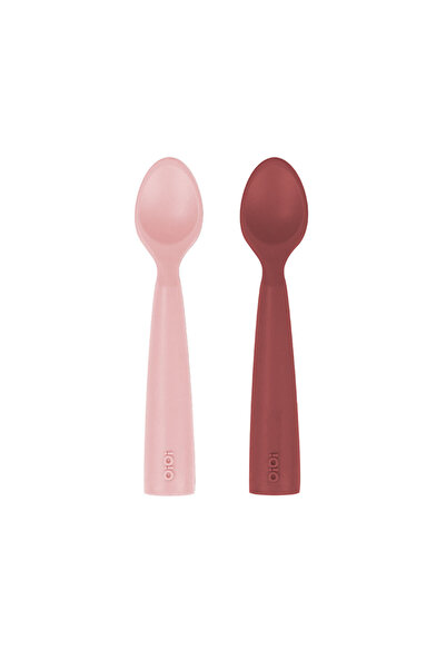 MATMEL Nam Nam 2-Pack Silicone Food Spoon Pink-Dry Rose (5 Pcs)