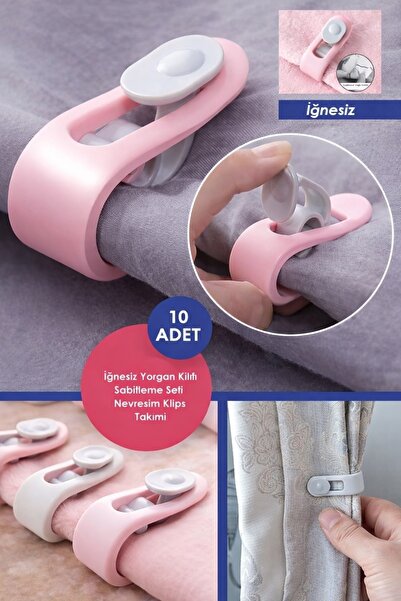 poswicon Multi-Purpose Fabric Fixing Clip (Quilt, Curtain, Sheet) – Set of 10