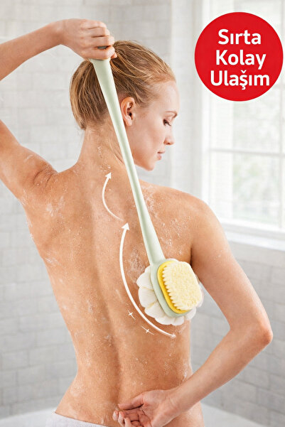 MEDUSHOP Uzun Saplı Duş Lifi Banyo Fırçası | 35 CM Sırt Yıkama Lifi Masajlı B...
