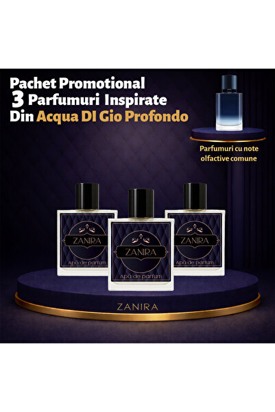 Zanira Set Promoțional 3 Parfumuri 015 – Inspirat din Acqua Di Gio Profondo