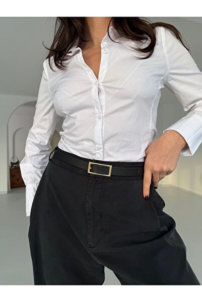 coaksco Curea neagră pentru femei, casual și elegantă, cu cataramă aurie