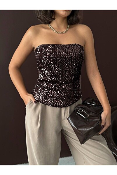 DARK WOMAN Payet şık bluz