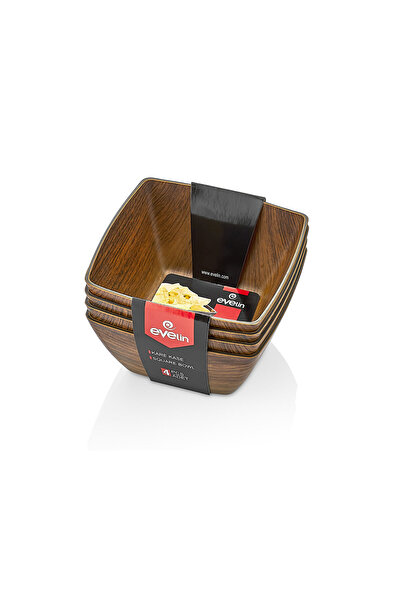 Evelin Set of Four Bowls - Wood Look, Heat Resistant, Healthy Use