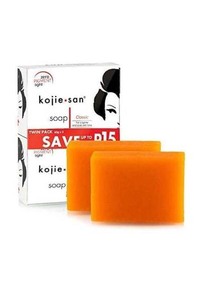 Kojic San مجموعة صابون حمض الكوجيك لتفتيح البشرة من كوجي سان، قطعتان، 65 غرامًا لكل قطعة