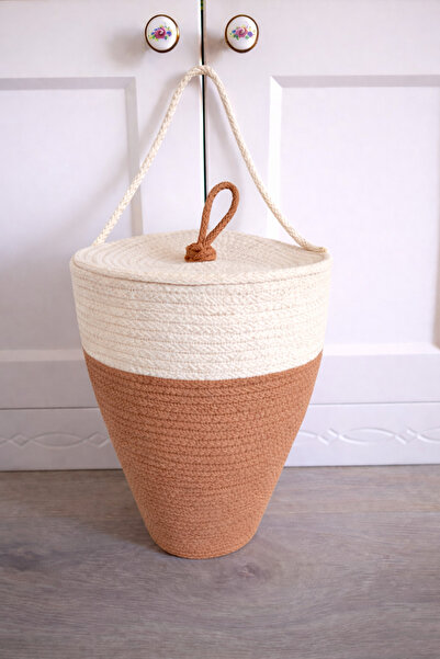 ÖRGÜM Bag Holder Decorative Organizer Basket with Lid 30X20 cm