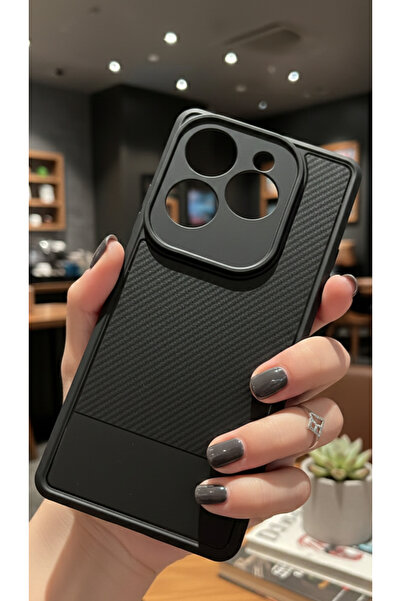 Hatreds İnfinix Hot 40 ve 40 Pro İçin Uyumlu Premium Karbon Fiber Desenli Dar...