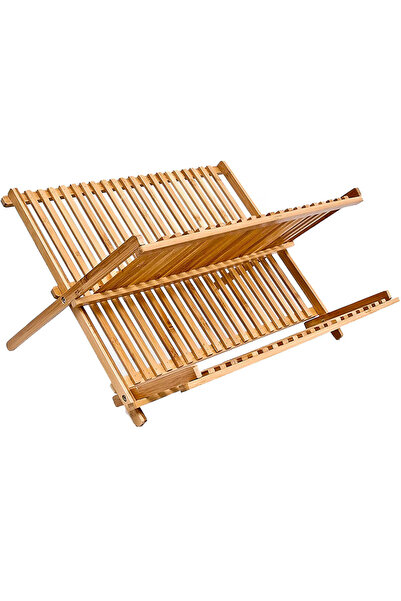 Relaxdays Στήριγμα uscator βάζο Σταυρός, Bambus, 42 cm latime, 24,5 x 42 x 33 cm