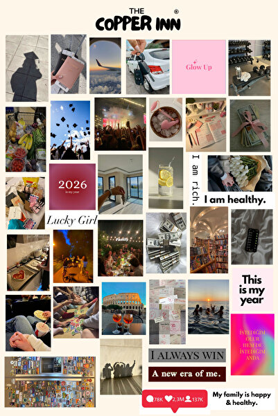 The Copper Inn 39 Adet Vision Board Karışık Manifest Hayal Motivasyon Sticker...