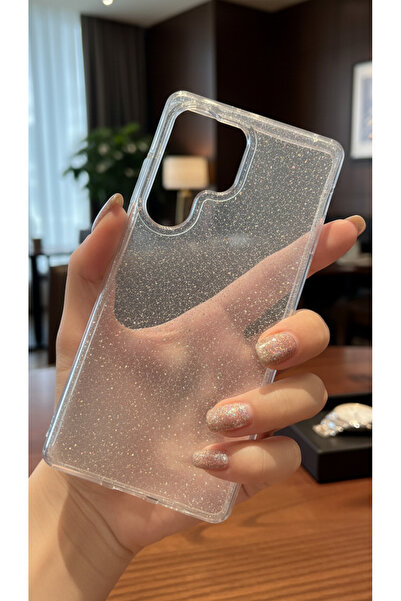 Hatreds Samsung Galaxy S25 Ultra İçin Uyumlu Premium Simli Şeffaf Koruyucu Ar...