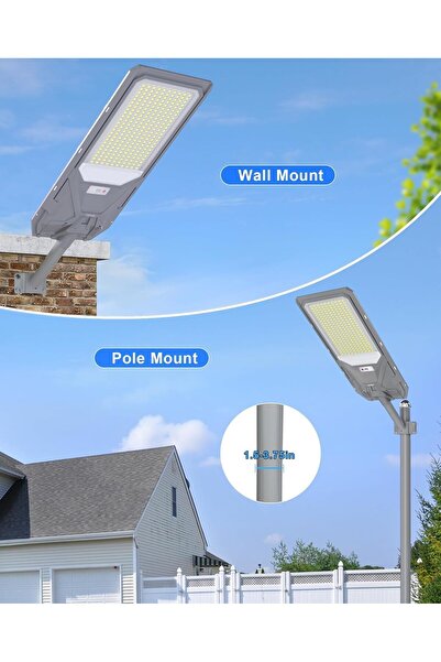 Generic 6000W Solar Street Lights Outdoor, 10000LM Commercial Parking Lot Light