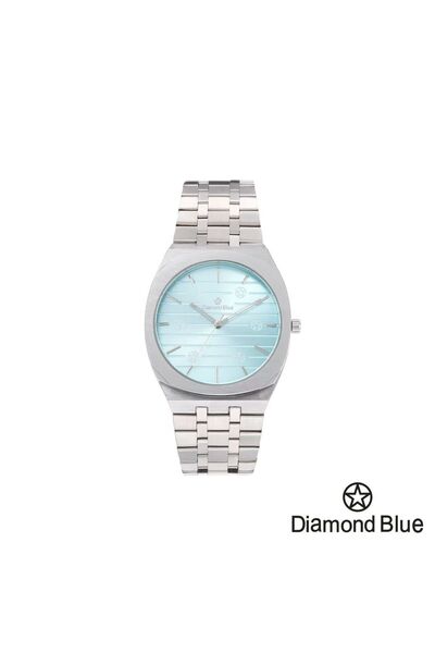 Diamond Blue ساعة دايموند بلو رجالية، سور فضي وصحن ازرق ، بساطة تعكس الرقي.