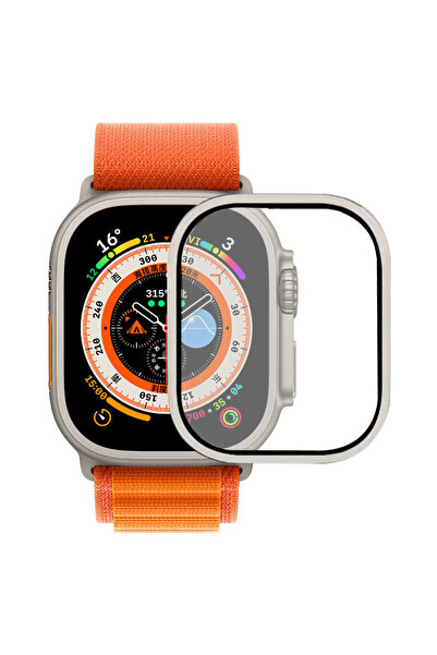 Techaks Watch Ultra 49mm Almtchs -02 Metal Frame Screen Protector Tchs - Silver