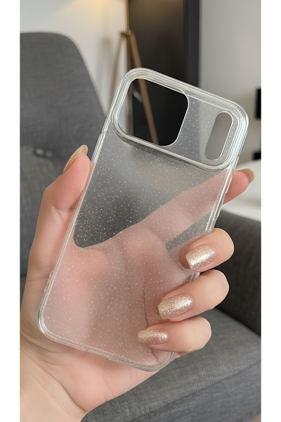 Hatreds Apple iPhone 17 Pro Max İçin Uyumlu Premium Simli Şeffaf Koruyucu Ark...