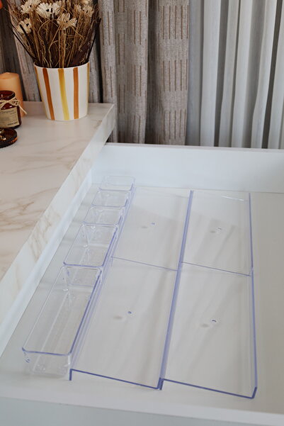 color house 4 Adet Stant ve 5 Adet Şeffaf Organizer Makyaj Takı Kozmetik Çekm...