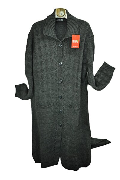 elma abone Plus Size Women's Winter Long Cardigan