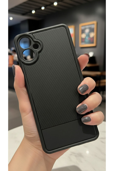 Hatreds Samsung Galaxy A06 İçin Uyumlu Premium Karbon Fiber Desenli Darbe Emi...