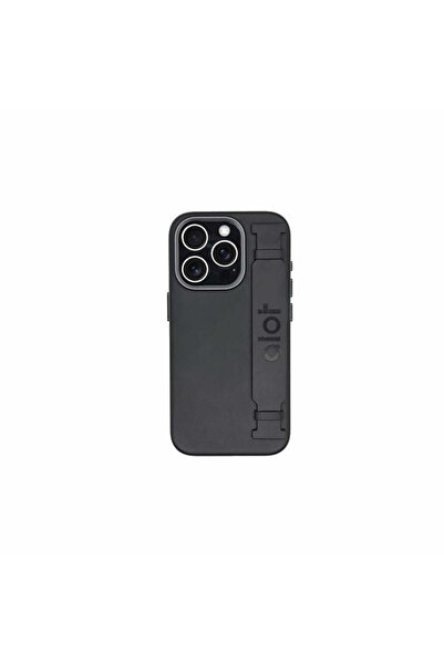 Alot الوت-كفر حماية نوبل جلد ماج سيف مع اطار معدني للكاميرا للايفون - اسود