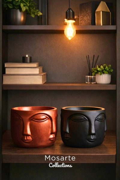 Mosarte تمثال/منحوتة وجه بوذا التجريدي البسيط - قطعة ديكور عصرية، مجموعة من ق...