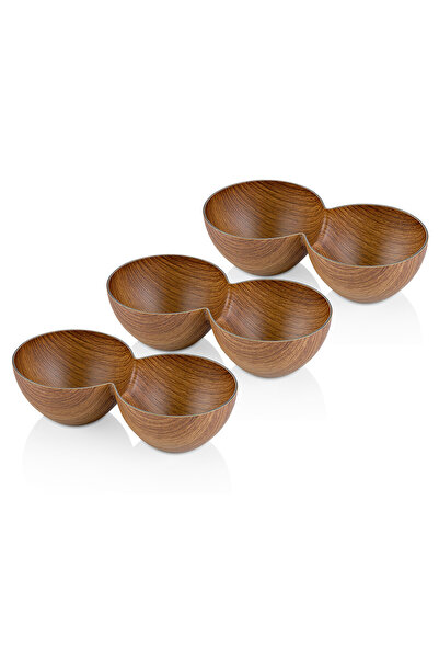 Evelin Üçlü İkiz Çerezlik – Ahşap Görünüm, Isıya Dayanıklı, Sağlıklı Kullanım