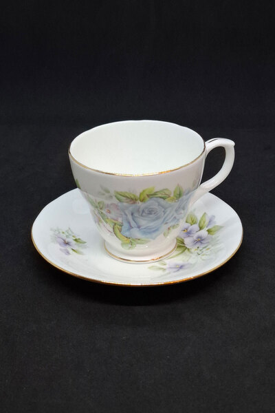Duchess Bone China Blue Rose Vintage Tea/Coffee Cup 2 Pieces 150 ml
