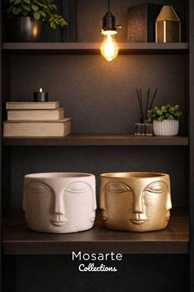 Mosarte تمثال/منحوتة وجه بوذا التجريدي البسيط - قطعة ديكور عصرية، مجموعة من ق...