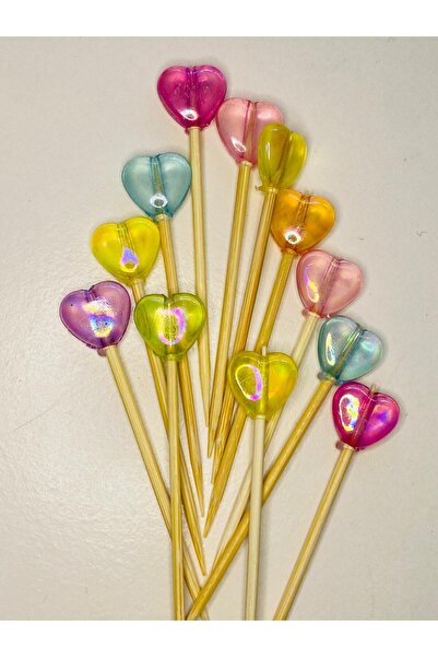 yağmur gökçe رقم: 202 - 30 قطعة من أعواد الأسنان الزخرفية على شكل قلب للخطوبة...