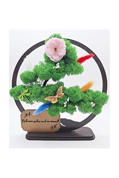 OEM Pictură decorativă - Bonsai cu licheni stabilizați și accente decorative