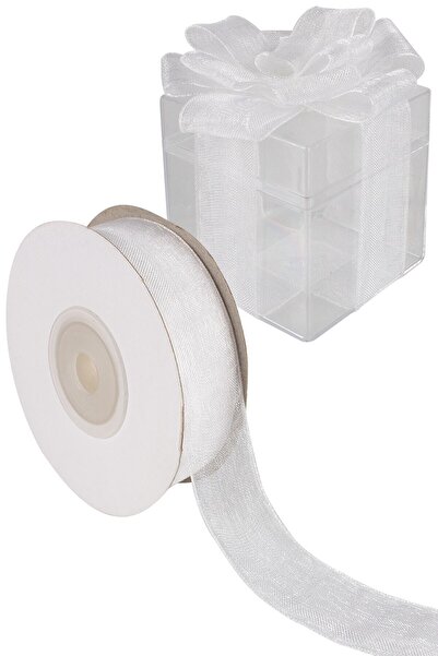 Massaltay شريط أورجانزا 2 سم 25 متر – شريط زخرفي شفاف للديكور والهوايات