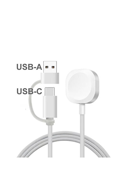 Choice شاحن لاسلكي مغناطيسي ثنائي المنافذ USB من النوع C لساعات آبل الذكية 8/...