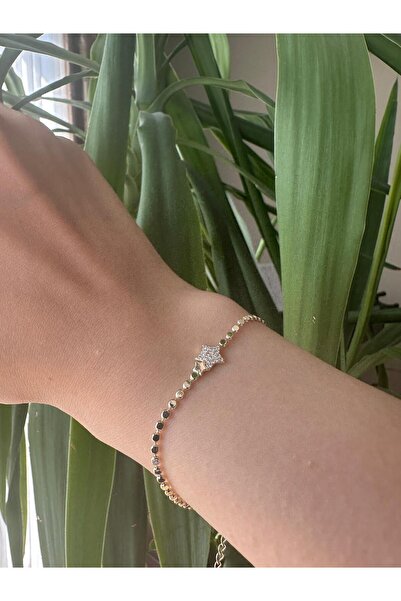 Toz Vintage Fuse Star Stone Detailed Gold Color Stylish Design Vintage Retro Bracelet